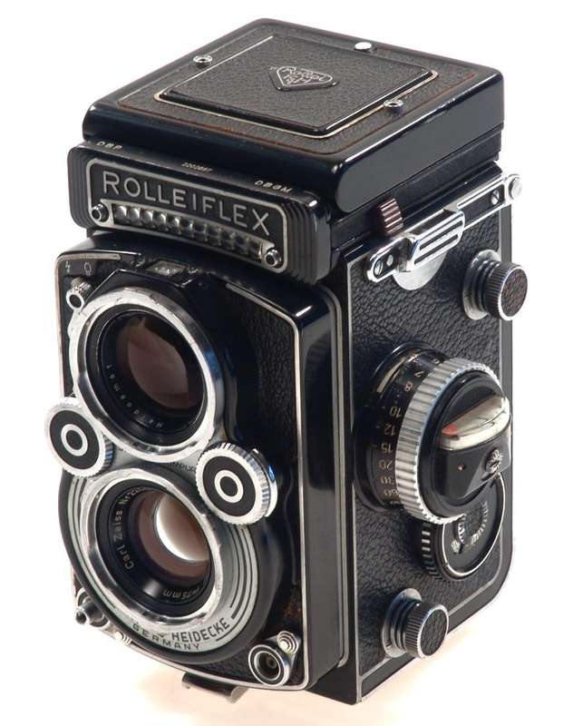 ROLLEIFLEX ZEISS PLANAR 3.5/75mm LENS TLR f=75mm CAMERA METER CASED CLEAN