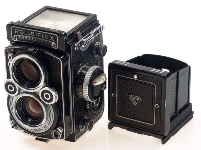 ROLLEIFLEX ZEISS PLANAR 3.5/75mm LENS TLR f=75mm CAMERA METER CASED CLEAN