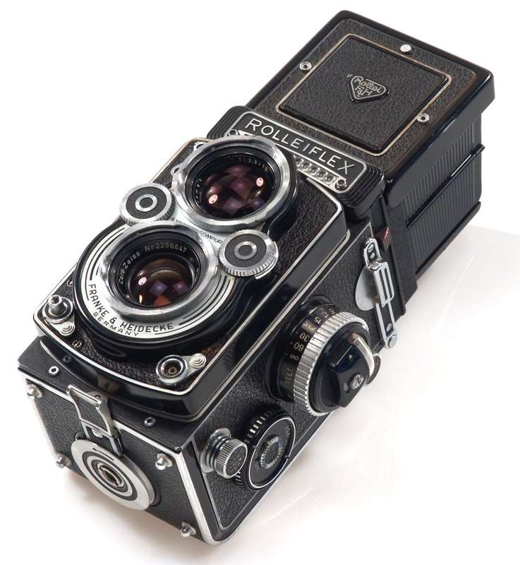 ROLLEIFLEX ZEISS PLANAR 3.5/75mm LENS TLR f=75mm CAMERA METER CASED CLEAN