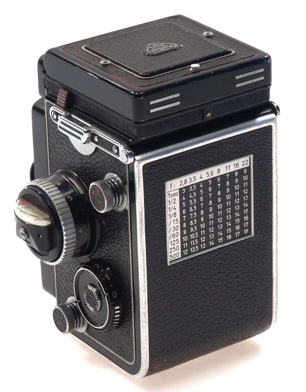 ROLLEIFLEX ZEISS PLANAR 3.5/75mm LENS TLR f=75mm CAMERA METER CASED CLEAN