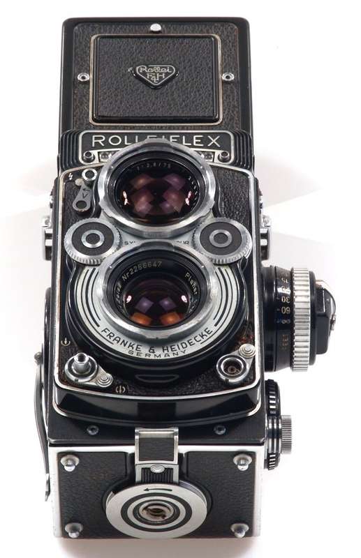ROLLEIFLEX ZEISS PLANAR 3.5/75mm LENS TLR f=75mm CAMERA METER CASED CLEAN