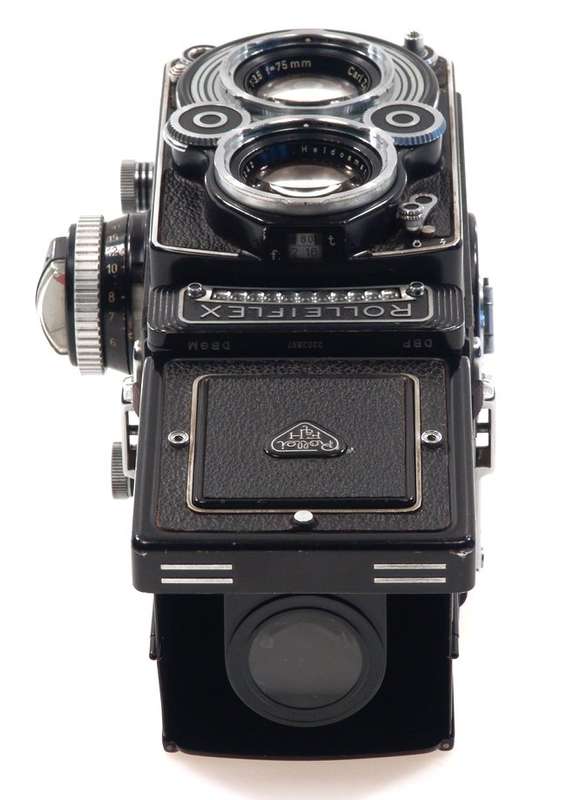 ROLLEIFLEX ZEISS PLANAR 3.5/75mm LENS TLR f=75mm CAMERA METER CASED CLEAN