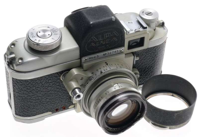 USED ALPA Mod. 5 RANGEFINDER CHROME CAMERA KERN-SWITAR 1.8/50mm AR LENS HOOD f50