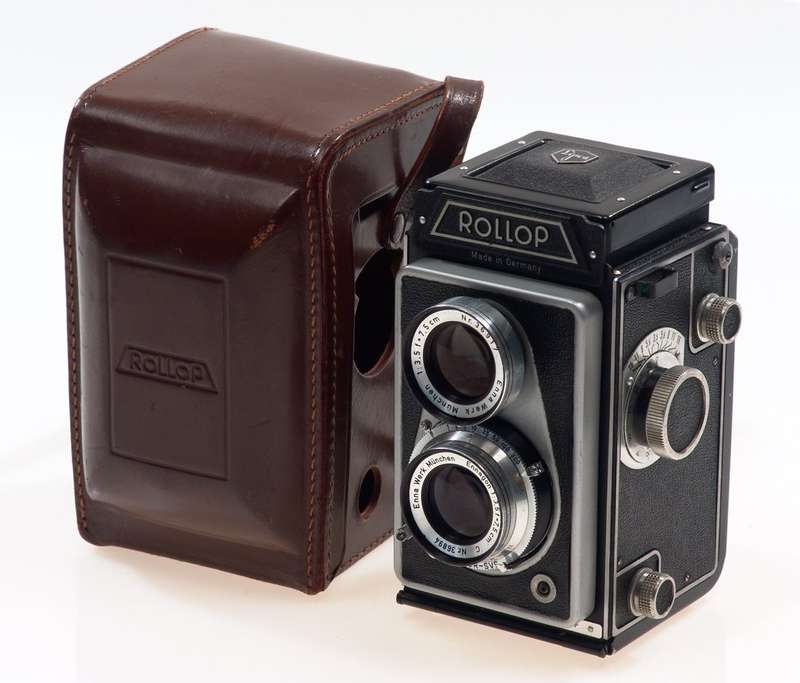 ROLLOP TLR CAMERA ENNAGON 1:3.5 f=75mm LENS CASED NR