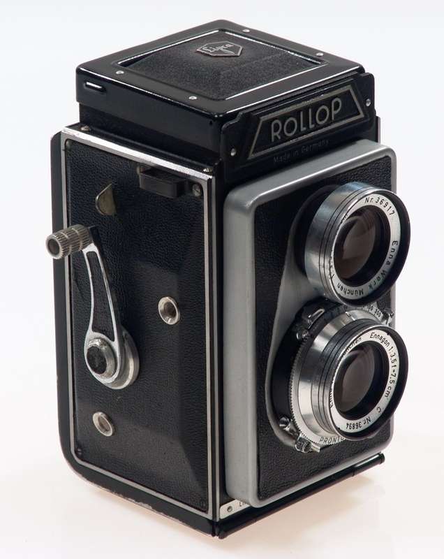 ROLLOP TLR CAMERA ENNAGON 1:3.5 f=75mm LENS CASED NR