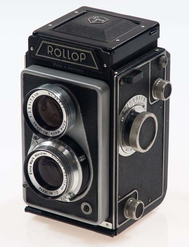 ROLLOP TLR CAMERA ENNAGON 1:3.5 f=75mm LENS CASED NR