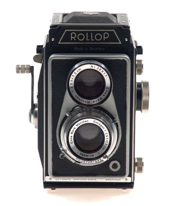 ROLLOP TLR CAMERA ENNAGON 1:3.5 f=75mm LENS CASED NR