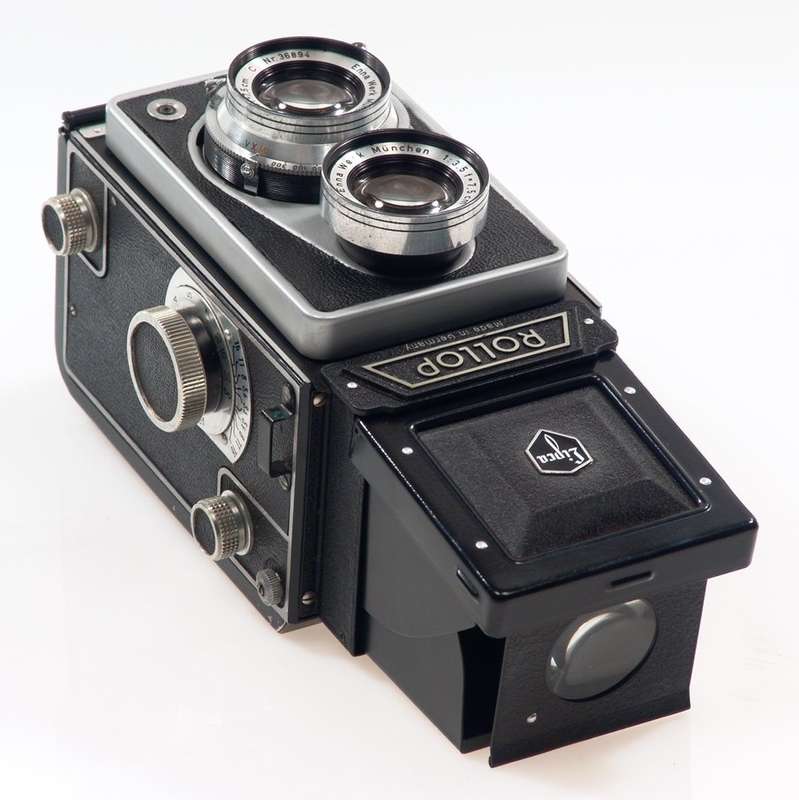 ROLLOP TLR CAMERA ENNAGON 1:3.5 f=75mm LENS CASED NR