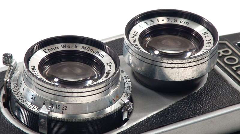 ROLLOP TLR CAMERA ENNAGON 1:3.5 f=75mm LENS CASED NR