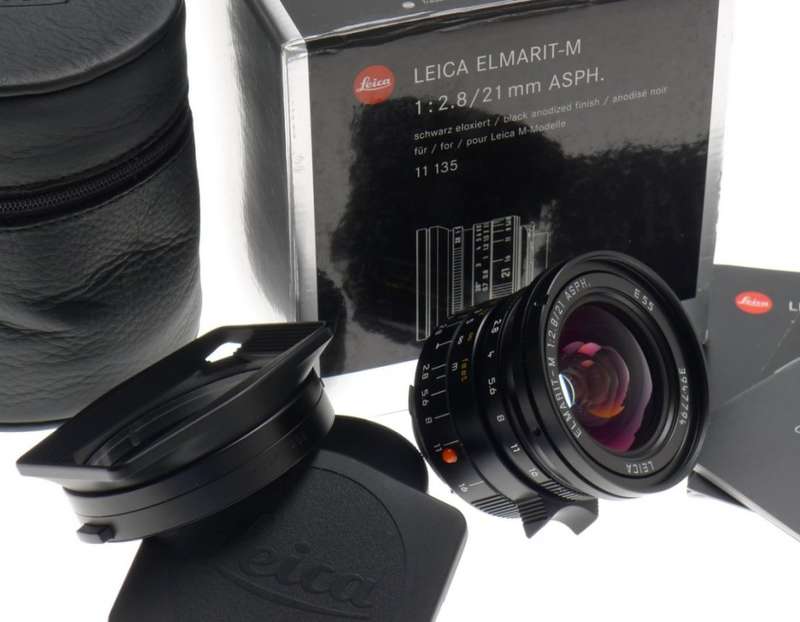 NEW LEICA ELMARIT-M 2.8/21mm ASPH. LENS 11135 WIDE ANGLE 6-Bit BOX CAP HOOD f=21