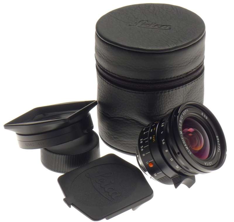 NEW LEICA ELMARIT-M 2.8/21mm ASPH. LENS 11135 WIDE ANGLE 6-Bit BOX CAP HOOD f=21