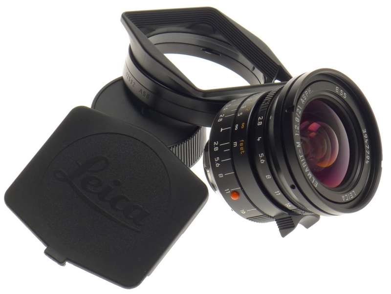 NEW LEICA ELMARIT-M 2.8/21mm ASPH. LENS 11135 WIDE ANGLE 6-Bit BOX CAP HOOD f=21