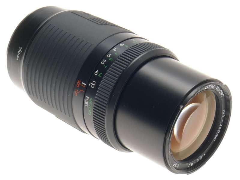 SOLIGOR ZOOM-MACRO 100mm-300mm 1:5.6-6.7 AF MINOLTA MOUNT CAMERA LENS CAPS HOOD