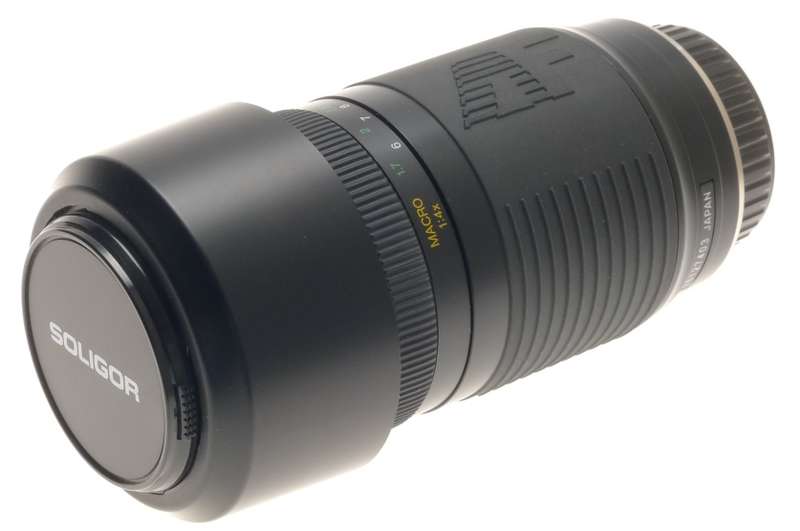 SOLIGOR ZOOM-MACRO 100mm-300mm 1:5.6-6.7 AF MINOLTA MOUNT CAMERA LENS CAPS HOOD