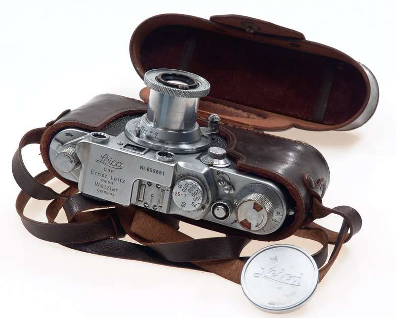 CHROME LEICA IIf ELMAR f=5cm 1:3.5 CAP CASE RED DIAL NR