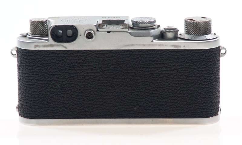 CHROME LEICA IIf ELMAR f=5cm 1:3.5 CAP CASE RED DIAL NR