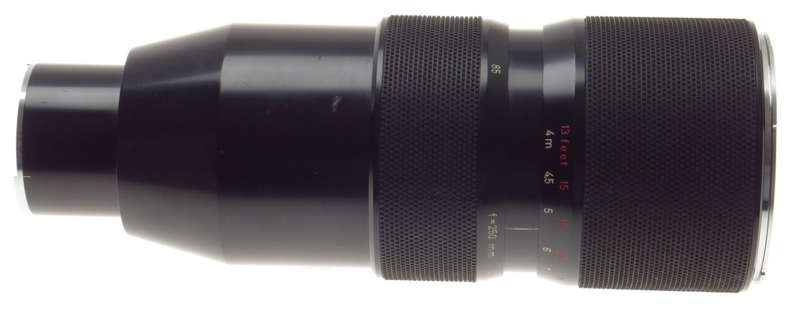 CONTAREX CAMERA LENS ZEISS VARIO-SONNAR ZOOM 4/85-250mm RARE CASE CAPS GRIP HOOD