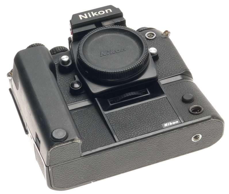 35mm FILM CAMERA NIKON F3 BLACK BODY WITH MOTOR DRIVE WINDER MD-4 PRISM FINDER
