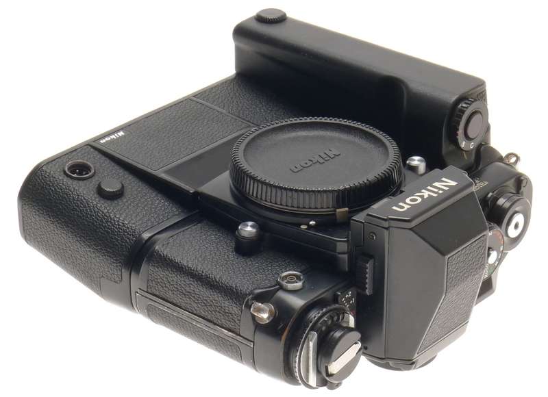 35mm FILM CAMERA NIKON F3 BLACK BODY WITH MOTOR DRIVE WINDER MD-4 PRISM FINDER