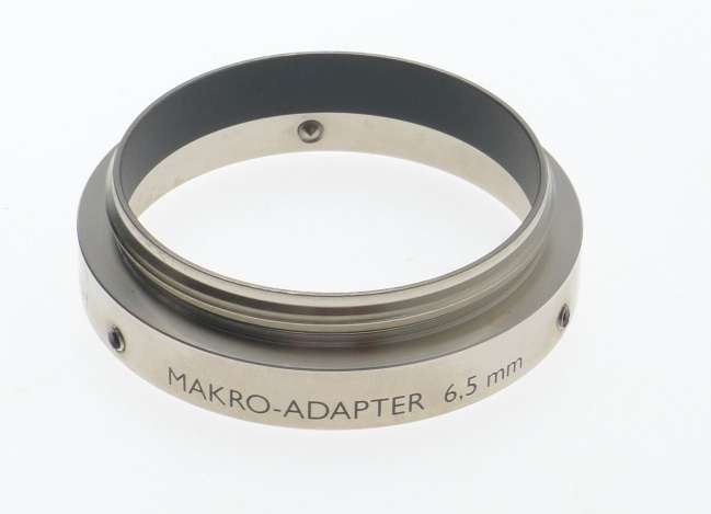 LEICA 39 x 26Gg.60 STAINLESS STEEL SCHNEIDER MAKRO CAMERA LENS ADAPTER 6,5mm BOX
