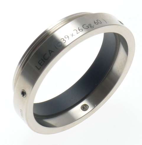LEICA 39 x 26Gg.60 STAINLESS STEEL SCHNEIDER MAKRO CAMERA LENS ADAPTER 6,5mm BOX