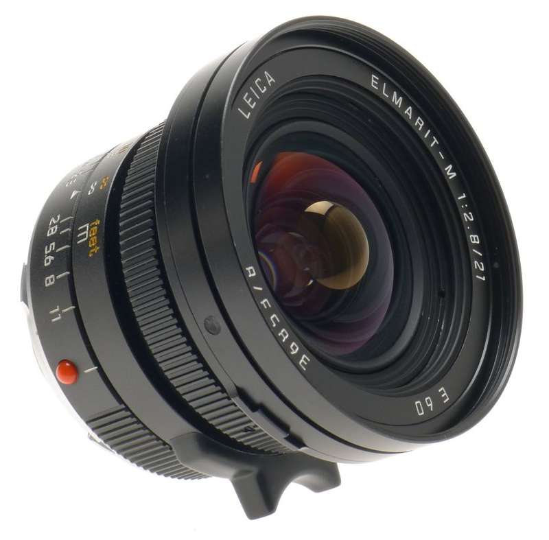 LEICA 11134 ELMARIT 1:2.8/21mm CAMERA LENS f=21mm VIEW FINDER 12543 HOOD BOX KIT