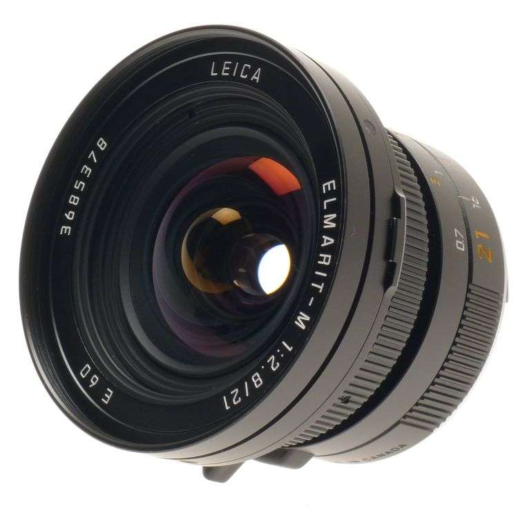 LEICA 11134 ELMARIT 1:2.8/21mm CAMERA LENS f=21mm VIEW FINDER 12543 HOOD BOX KIT