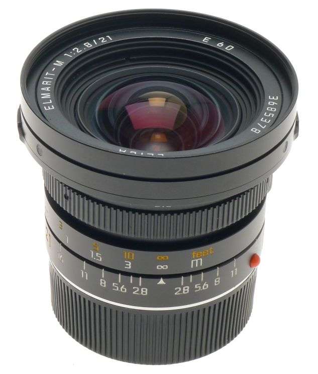 LEICA 11134 ELMARIT 1:2.8/21mm CAMERA LENS f=21mm VIEW FINDER 12543 HOOD BOX KIT