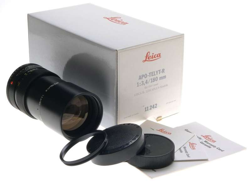 LEICA APO-TELYT-R 1:3.4/180mm SLR 3-CAM CAMERA LENS CANADA RARE f=180 CAPS 11242
