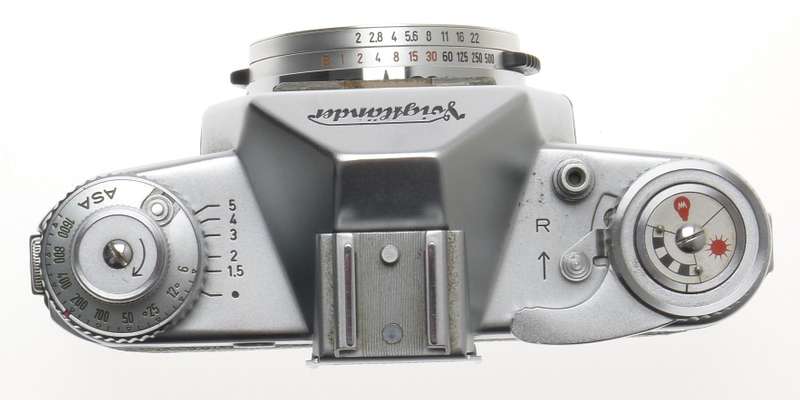 VOIGTLANDER SLR FILM CAMERA CHROME BODY HALF CASE USED BESSAMATIC WITH HALF CASE