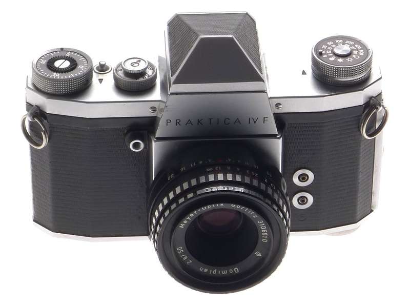 PRAKTICA IV F CHROME SLR 35mm CAMERA MEYER-OPTIK DOMIPLAN 2.8/50mm GOERLITZ f=50