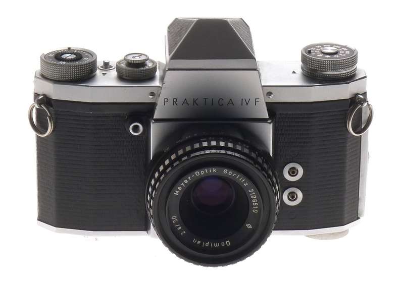 PRAKTICA IV F CHROME SLR 35mm CAMERA MEYER-OPTIK DOMIPLAN 2.8/50mm GOERLITZ f=50