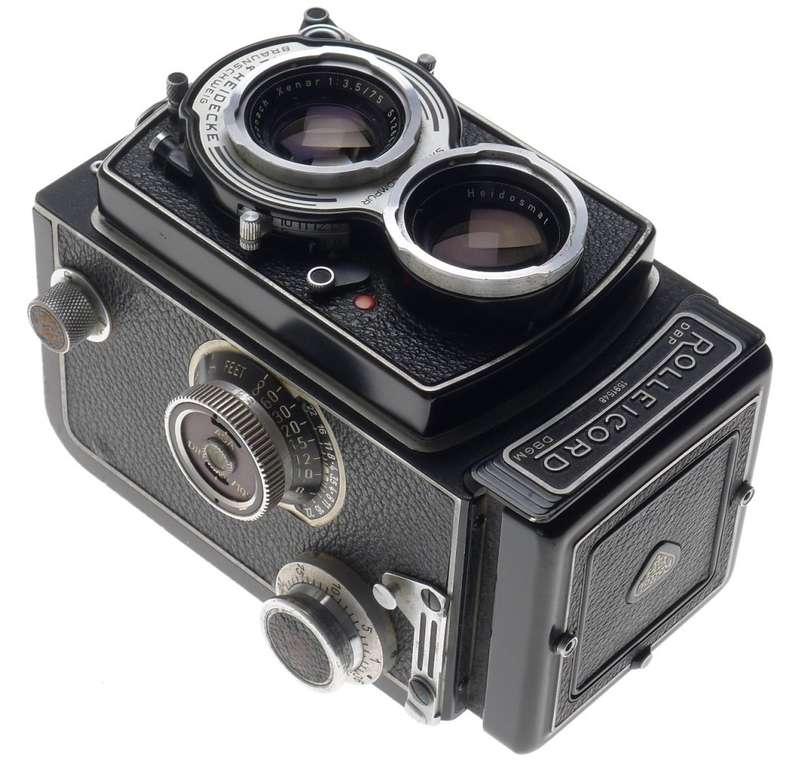 ROLLEICORD TLR CAMERA KIT XENAR 3.5/75mm ROLLEIKIN CASE HOOD CAP FILTER MANUALS