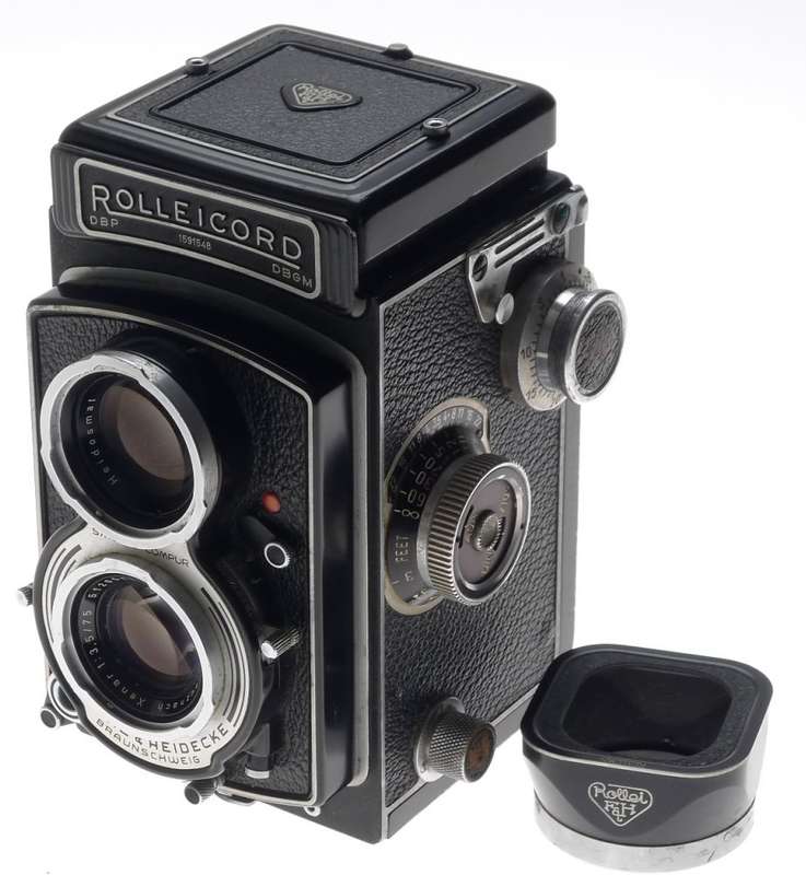 ROLLEICORD TLR CAMERA KIT XENAR 3.5/75mm ROLLEIKIN CASE HOOD CAP FILTER MANUALS