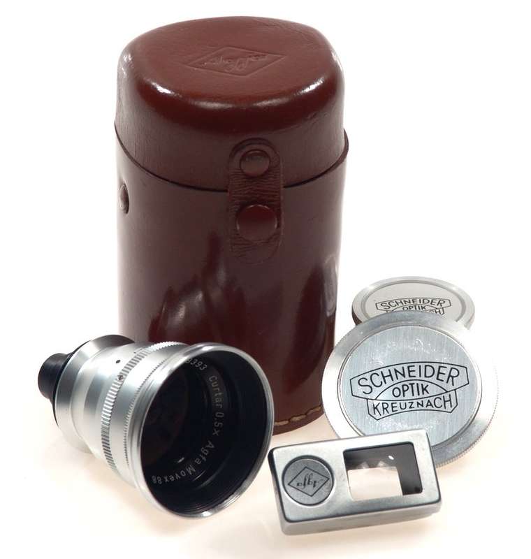 AGFA MOVEX 88 SCNEIDER CURTAR 0.5x FINDER CASE CAP MINT