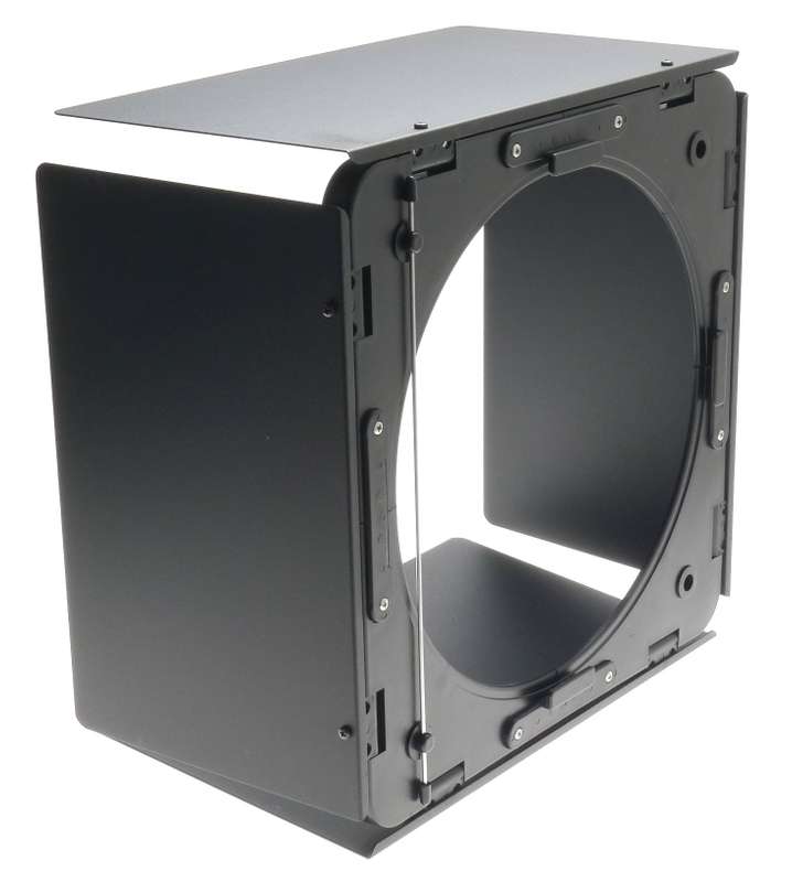 LARGE BLACK KOMPENDIUM HOODS FLIP OUT TYPE WITH FLAPS FOR LIGHTS 30cm SQUARE