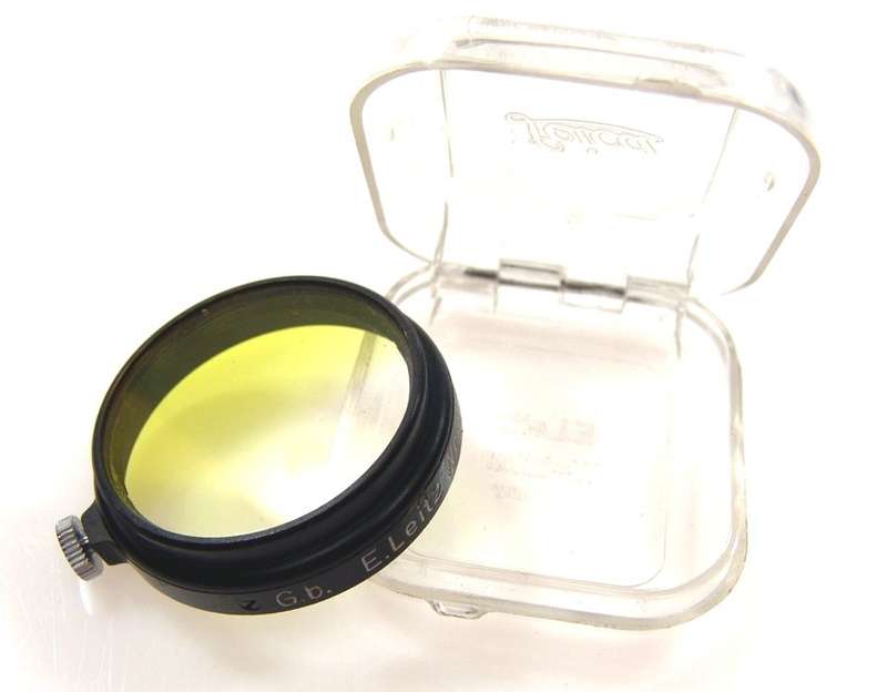 SLIP ON 36mm HALF YELLOW G.b. FILTER BLACK RARE LEICA