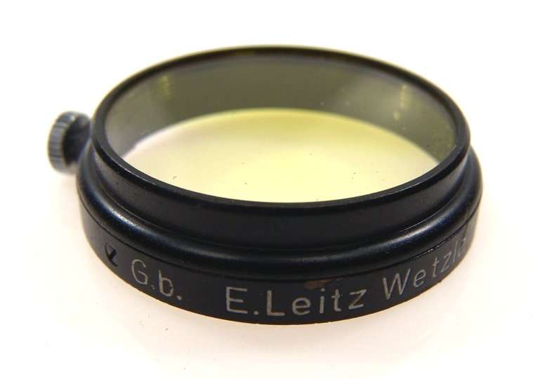 SLIP ON 36mm HALF YELLOW G.b. FILTER BLACK RARE LEICA