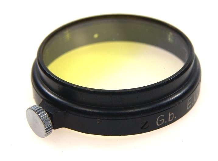 SLIP ON 36mm HALF YELLOW G.b. FILTER BLACK RARE LEICA
