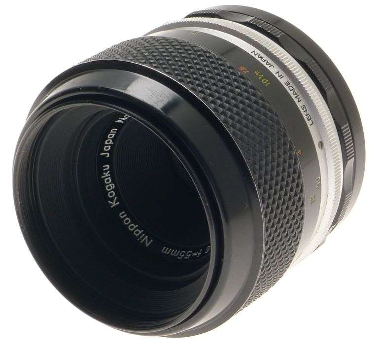 MICRO-NIKKOR-P AUTO 1:3.5/55 LENS NIKON F M2 ADAPTER f=55mm FILTER CAPS MANUAL