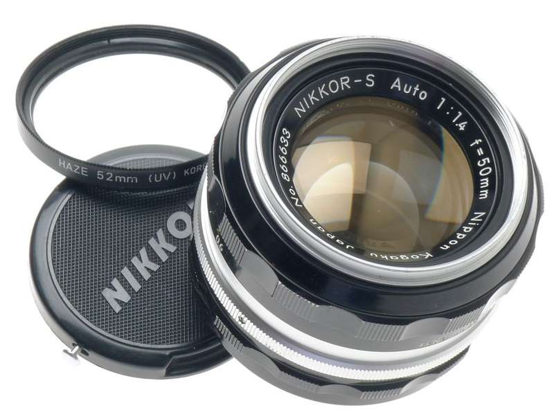 NIKKOR-S AUTO 1:1.4/50 BLACK VINAGE MANUAL f=50mm CAMERA FAST LENS CAP FILTER