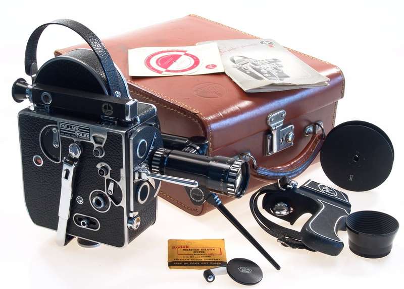 BOLEX H8 MOVIE FILM CAMERA PAN-CINOR 1:1.9 f=8-40mm ZOOM HOOD LENS GRIP CASE NR