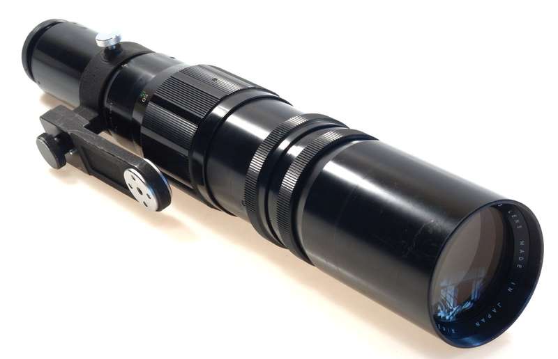 RIKENON 1:8/600mm POWERFUL TELE LENS f=600mm CASE HOOD TRIPOD ADAPTER CAPS BLACK