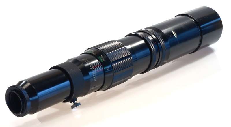 RIKENON 1:8/600mm POWERFUL TELE LENS f=600mm CASE HOOD TRIPOD ADAPTER CAPS BLACK