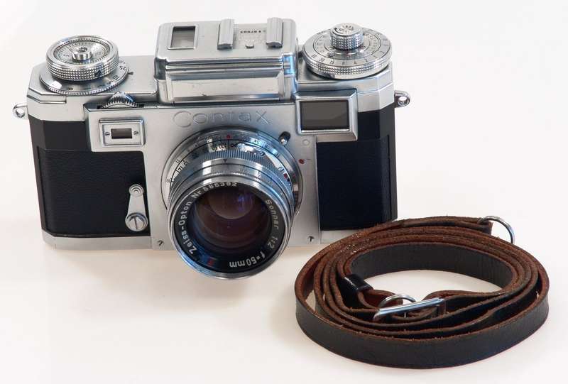 ZEISS IKON CONTAX IIIa CAMERA ZEISS-OPTON SONNAR 1:2 f=50mm RED T RARE LENS 2/50