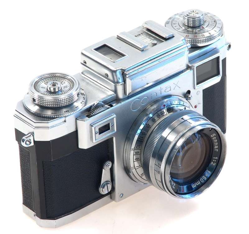 ZEISS IKON CONTAX IIIa CAMERA ZEISS-OPTON SONNAR 1:2 f=50mm RED T RARE LENS 2/50