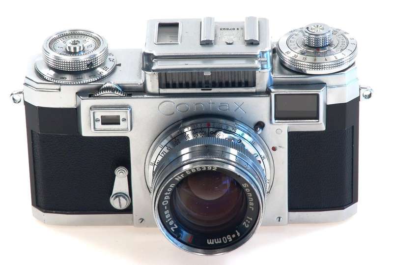 ZEISS IKON CONTAX IIIa CAMERA ZEISS-OPTON SONNAR 1:2 f=50mm RED T RARE LENS 2/50