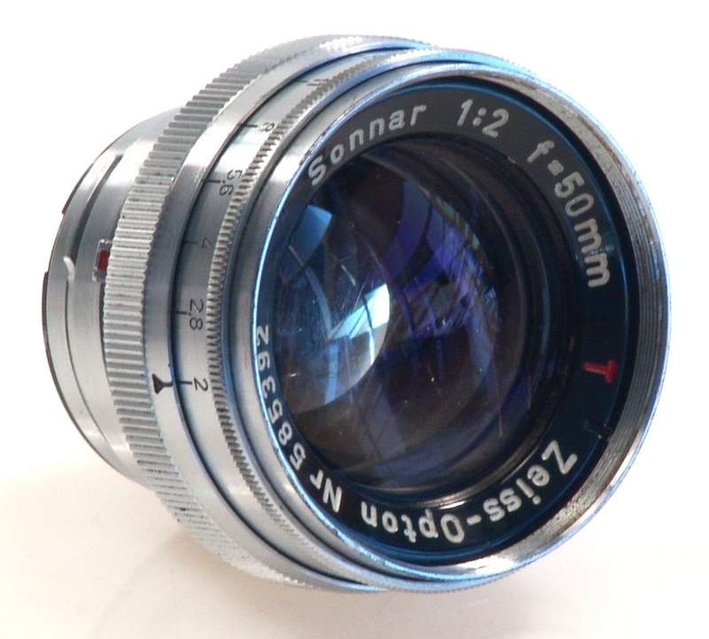 ZEISS IKON CONTAX IIIa CAMERA ZEISS-OPTON SONNAR 1:2 f=50mm RED T RARE LENS 2/50