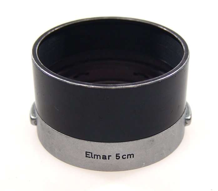 ELMAR 5cm LENS SHADE HOOD BLACK CHROME CLIP ON NICE NR