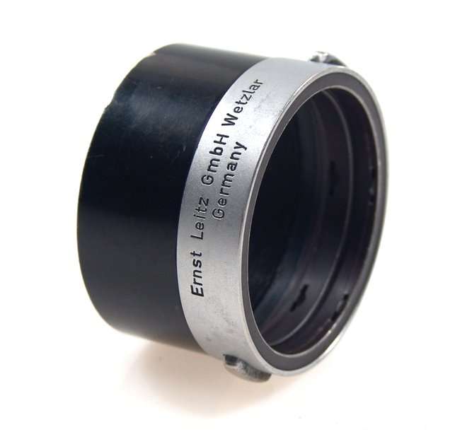 ELMAR 5cm LENS SHADE HOOD BLACK CHROME CLIP ON NICE NR